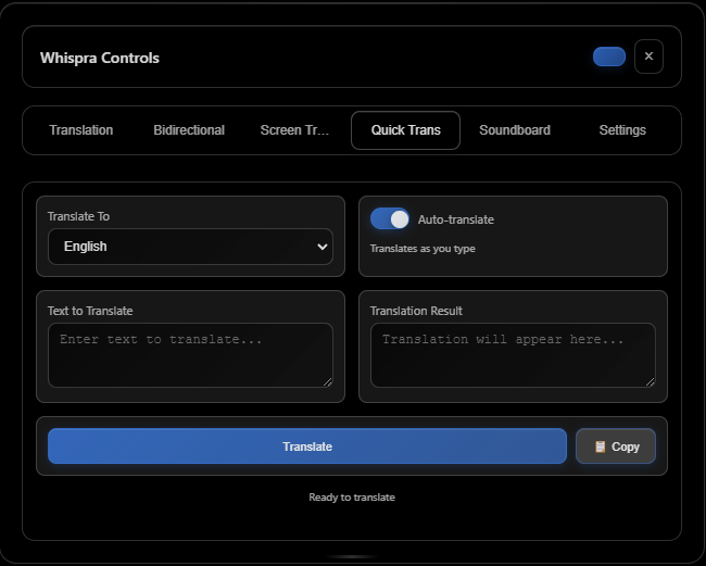 Overlay Translation Interface